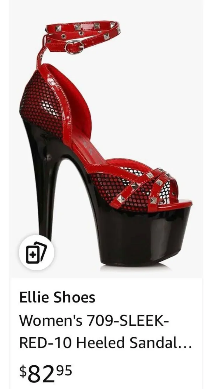 Ellie Shoes Women's 709-SLEEK-RED-10 Heeled Sandal, 10 New